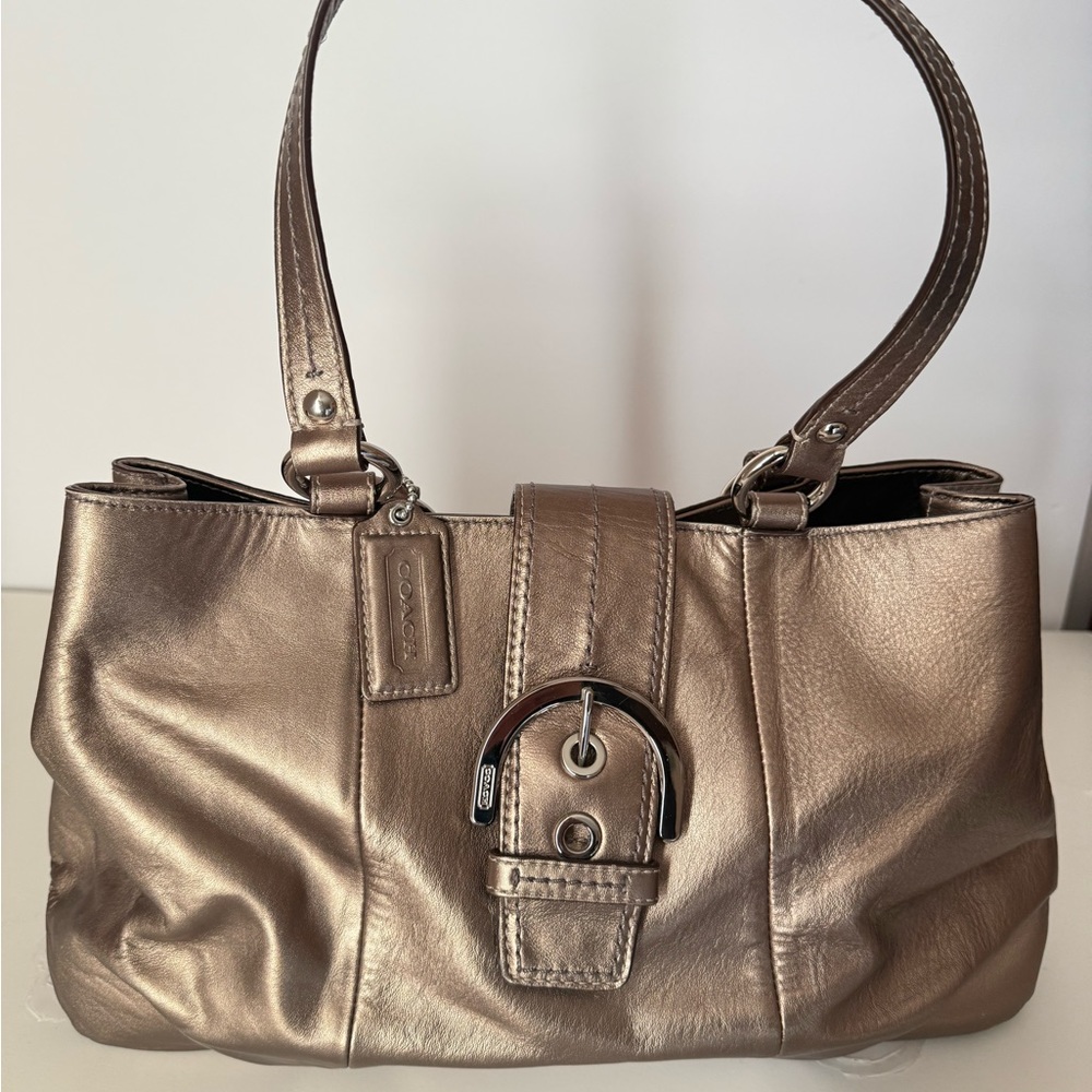 Gold Coach Shoulder Bag